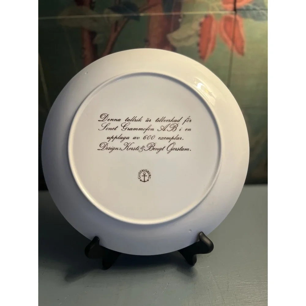 Vintage Gustavsberg Sweden Limited Edition Sonnet Grammofon Decorative Plate 9